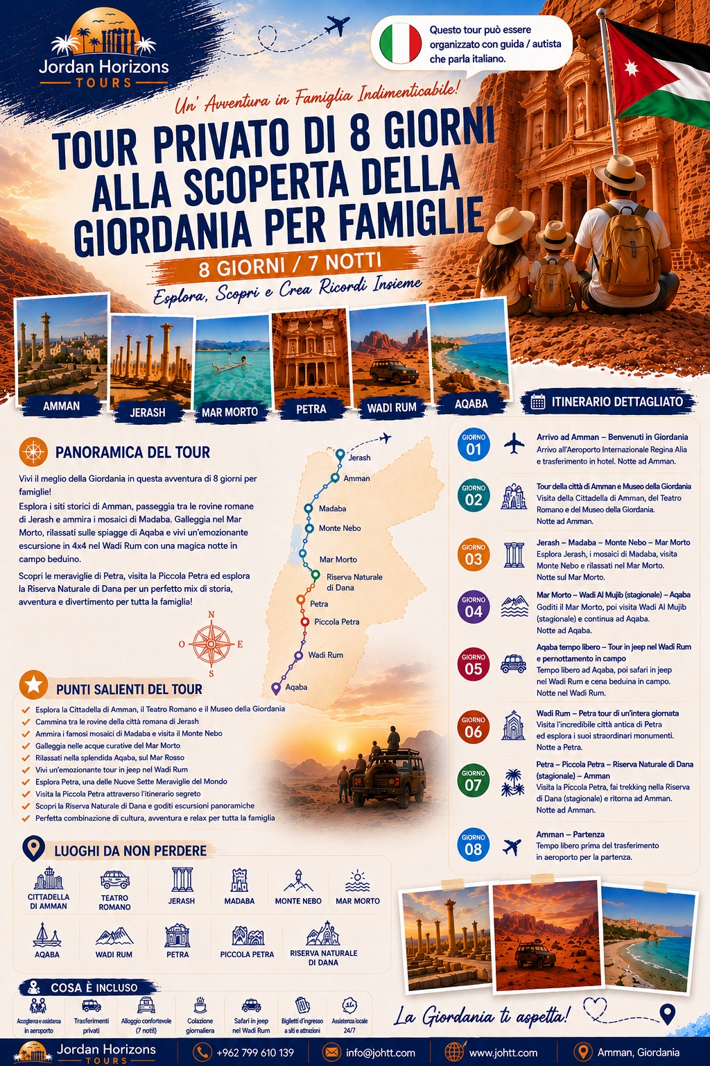 Tour Privato di 8 Giorni in Giordania: Viaggio Esplorativo per Famiglie